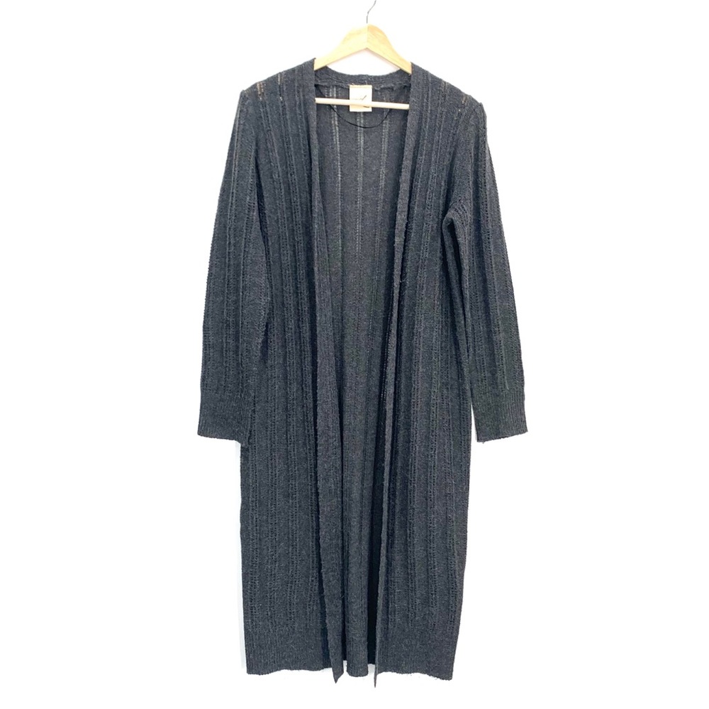 Artistic Works by Lu Gray Loose Knit Open Front Long Cardigan Size Medium
